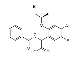 2-(benzoylamino)-2-[2-[(1R)-2-bromo-1-methylethoxy]-4-chloro-5-fluorophenyl]acetic acid Structure