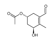 (3S,5R)-5-Acetoxy-3-hydroxy-2-methylcyclohex-1-ene-1-carboxaldehyde结构式