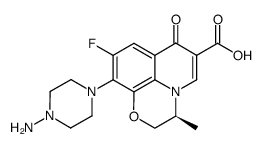 (S)-(-)-9-(4-aminopiperazin-1-yl)-8-fluoro-3-methyl-6-oxo-2,3-dihydro-6H-1-oxa-3a-azaphenalene-5-carboxylic acid结构式