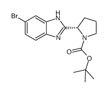 (S)-2-(6-溴-1H-苯并咪唑-2-基)吡咯烷-1-羧酸叔丁酯结构式