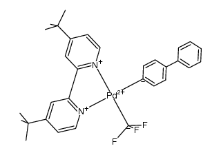 (4,4'-di-tert-butyl-2,2'-bipyridine)Pd(II)(p-PhC6H4)(CF3) Structure