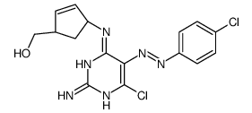 (1R,4S)-rel-4-[[2-Amino-6-chloro-5-[(4-chlorophenyl)azo]-4-pyrimidinyl]amino]-2-cyclopentene-1-Methanol结构式