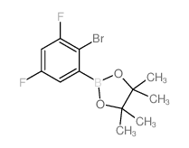 2-(2-溴-3,5-二氟苯基)-4,4,5,5-四甲基-1,3,2-二噁硼烷结构式