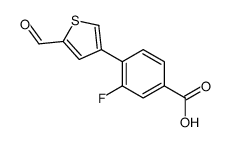 3-fluoro-4-(5-formylthiophen-3-yl)benzoic acid Structure