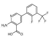 2-amino-5-[2-fluoro-3-(trifluoromethyl)phenyl]pyridine-3-carboxylic acid Structure