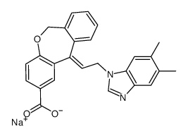 sodium,(11E)-11-[2-(5,6-dimethylbenzimidazol-1-yl)ethylidene]-6H-benzo[c][1]benzoxepine-2-carboxylate Structure