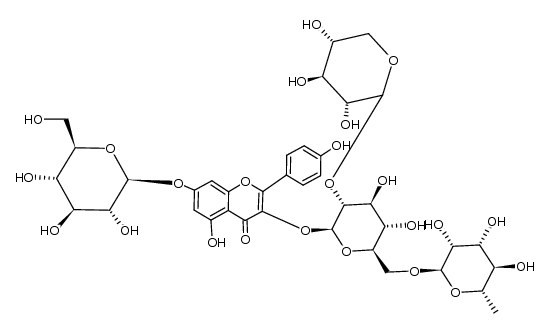 kaempferol 3-O-(2G-xylosylrutinoside)-7-O-glucoside结构式