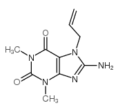8-amino-1,3-dimethyl-7-prop-2-enylpurine-2,6-dione结构式
