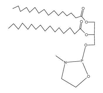 3-O-(3-methyl-1,3,2-oxazaphospholidin-2-yloxy)-1,2-di-O-palmitoyl-rac-glycerol结构式