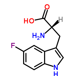 (S)-2-氨基-3-(5-氟-1H-吲哚-3-基)丙酸结构式