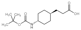 反式-3-(4-叔丁氧基羰基氨基环己基)丙酸结构式