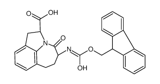 Fmoc-(2S,5S)-5-氨基-1,2,4,5,6,7-六氢氮杂环庚烷[3,2,1-Hi]吲哚-4-酮-2-羧酸结构式