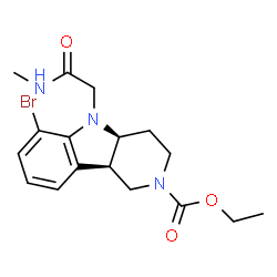 (4aS,9bR)-6-溴-5-(2-(甲基氨基)-2-氧代乙基)-3,4,4a,5-四氢-1H-吡啶并[4,3-b]吲哚-2(9bH)-甲酸乙酯结构式