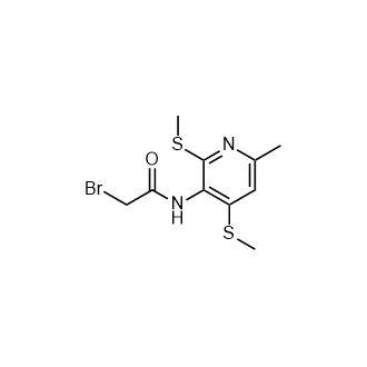 2-溴-N-(6-甲基-2,4-双(甲基硫)吡啶-3-基)乙酰胺结构式