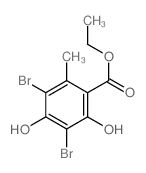 2,4-二羟基-3,5-二溴-6-甲基苯甲酸乙酯结构式