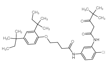alpha-特戊酰基-N-[2-氯-5-[4-(2,4-二特戊基苯氧基)正丁酰胺基]]乙酰苯胺结构式