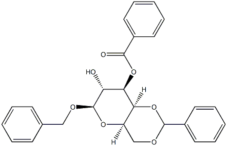 Benzyl 3-O-benzoyl-4-O,6-O-benzylidene-β-D-galactopyranoside结构式