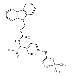 (4-叔丁氧基羰基氨基-苯基)-[(9h-芴-9-甲氧基羰基氨基)]-乙酸结构式