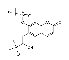 6-[(2S)-2,3-dihydroxy-3-methylbutyl]-7-(trifluoromethanesulfonyl)chromen-2-one Structure