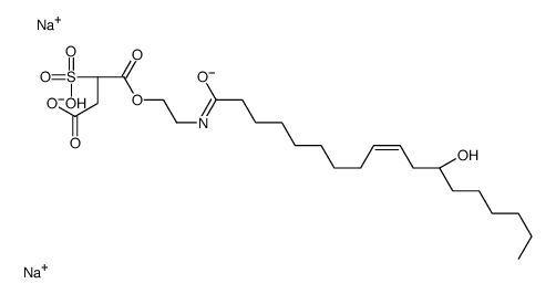 disodium,4-[2-[[(Z,12R)-12-hydroxyoctadec-9-enoyl]amino]ethoxy]-4-oxo-3-sulfonatobutanoate Structure