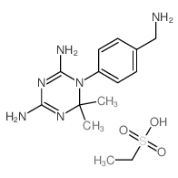 1-[4-(aminomethyl)phenyl]-6,6-dimethyl-1,3,5-triazine-2,4-diamine,ethanesulfonic acid Structure
