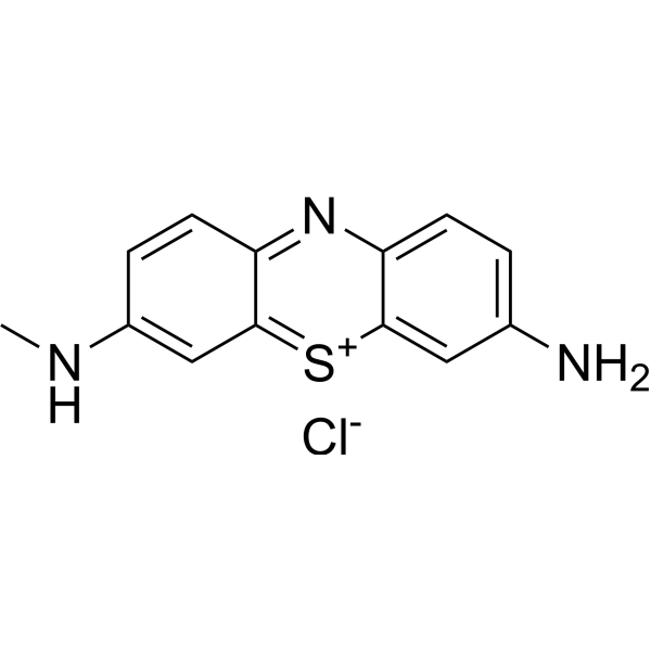 3-氨基-7-甲基氨基吩噻嗪-5-氯化物结构式