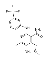 5-amino-4-methoxymethyl-6-methyl-2-(3-trifluoromethyl-anilino)-nicotinamide Structure