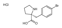 (S)-alpha-(4-溴苄基)-脯氨酸盐酸盐结构式
