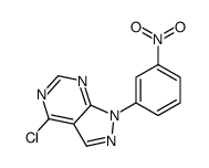 4-氯-1-(3-硝基苯基)-1H-吡唑并[3,4-d]嘧啶结构式