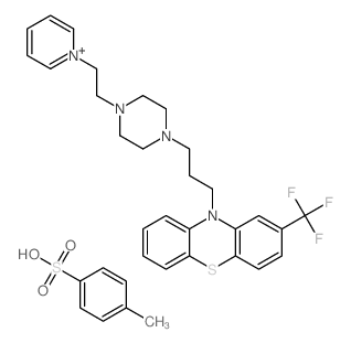 4-methylbenzenesulfonic acid; 10-[3-[4-(2-pyridin-1-ylethyl)piperazin-1-yl]propyl]-2-(trifluoromethyl)phenothiazine结构式