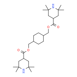 Bis(2,2,6,6-tetramethyl-4-piperidinecarboxylic acid)1,4-cyclohexanediylbis(methylene) ester结构式