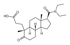17β-(diethylcarbamoyl)-5-oxo-A-nor-3,5-secoandrostan-3-oic acid结构式
