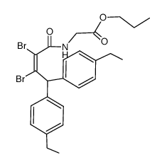 [(Z)-2,3-Dibromo-4,4-bis-(4-ethyl-phenyl)-but-2-enoylamino]-acetic acid propyl ester结构式