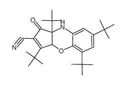 2-cyano-9,9a-dihydro-3,5,7,9a-tetra-t-butylcyclopenta[b][1,4]benzoxazin-1(3aH)-one Structure
