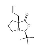 (2S,5S)-2-tert-butyl-5-(prop-2-enyl)-1-aza-3-oxabicyclo[3.3.0]octan-4-one结构式