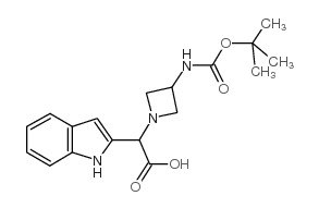 (3-Boc-氨基-1-氮杂啶-(1H-吲哚-2-基)-乙酸结构式