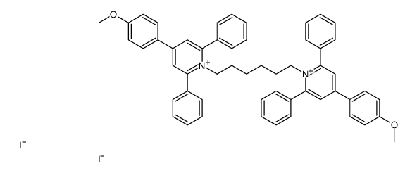 4-(4-methoxyphenyl)-1-[6-[4-(4-methoxyphenyl)-2,6-diphenylpyridin-1-ium-1-yl]hexyl]-2,6-diphenylpyridin-1-ium,diiodide Structure