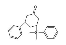 (3S,5S)-3-[dimethyl(phenyl)silyl]-5-phenylcyclohexan-1-one结构式
