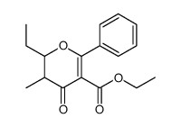 ethyl 2-ethyl-3-methyl-4-oxo-6-phenyl-2,3-dihydropyran-5-carboxylate结构式