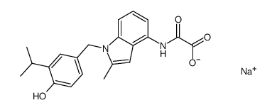 sodium N-[1-(4-hydroxy-3-isopropylbenzyl)-2-methyl-1H-indol-4-yl]oxamate Structure
