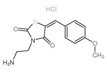 (5E)-3-(2-氨基乙基)-5-(4-甲氧基亚苄基)-1,3-噻唑烷-2,4-二酮盐酸盐结构式