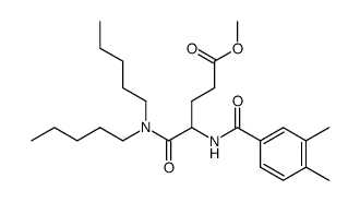 DL-4-(3,4-dimethyl-benzoyl-amino)-5-(di-n-pentylamino)-5-oxo-pentanoic acid methyl ester结构式