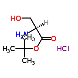 (S)-2-氨基-3-羟基丙酸叔丁酯盐酸盐结构式
