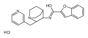 N-[(2S,3R)-2-(pyridin-3-ylmethyl)-1-azabicyclo[2.2.2]octan-3-yl]-1-benzofuran-2-carboxamide,hydrochloride Structure