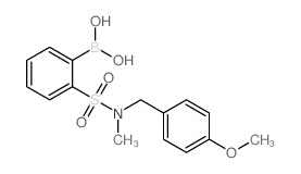 2-(N-(4-甲氧基苄基)-N-甲基磺酰基)苯硼酸结构式