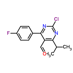 2-Chloro-4-(4-fluorophenyl)-6-isopropyl-5-pyrimidinecarbaldehyde结构式