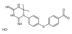 6,6-dimethyl-1-[4-(4-nitrophenyl)sulfanylphenyl]-1,3,5-triazine-2,4-diamine,hydrochloride Structure