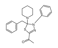 1-(5-benzyl-4-phenyl-5-piperidin-1-yl-1,3,4-thiadiazol-2-yl)ethanone Structure