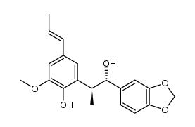threo-2-[2'-hydroxy-3'-methoxy-5'-(1-propenyl)]phenyl-1-piperonylpropanol结构式