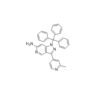 3-(2-甲基吡啶-4-基)-1-三苯甲基-1H-吡唑并[4,3-c]吡啶-6-胺结构式